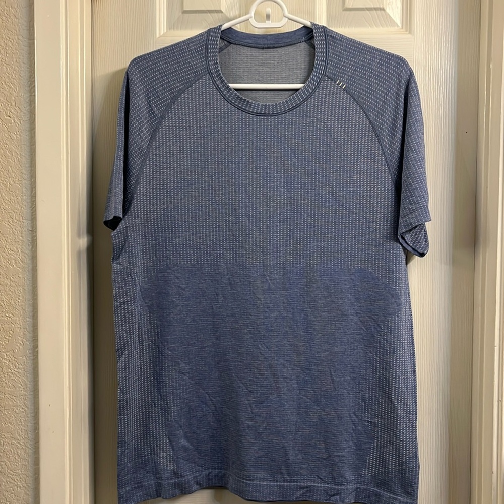 lululemon Men’s Metal Vent Tech Short Sleeve Sundance/Oasis Blue Size M